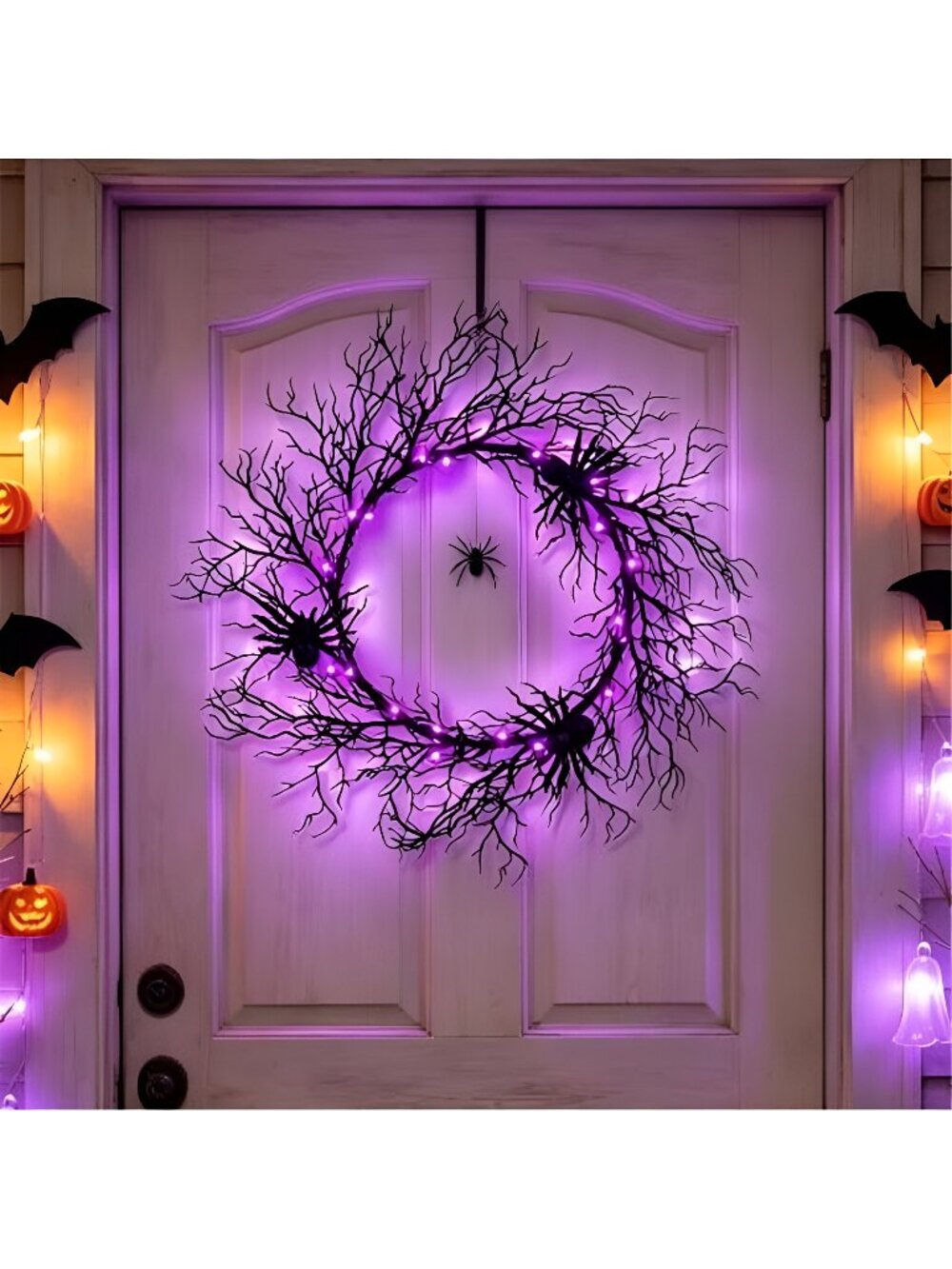 24" Halloween Wreath for Front Door Halloween Decorations Outdoor